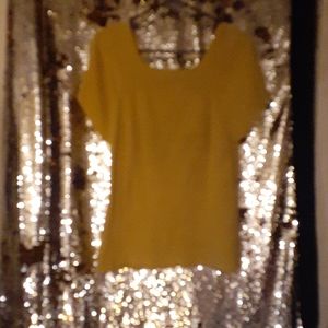 KH collectibles yellow ribbed blouse